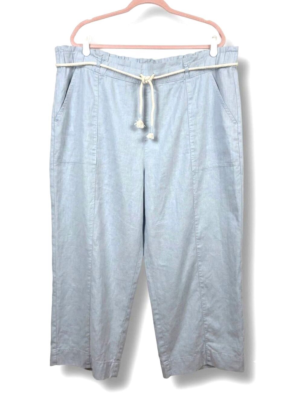 Joie | Light Blue Lyocell Wide Leg Drawstring Lounge Pants Size US 2X